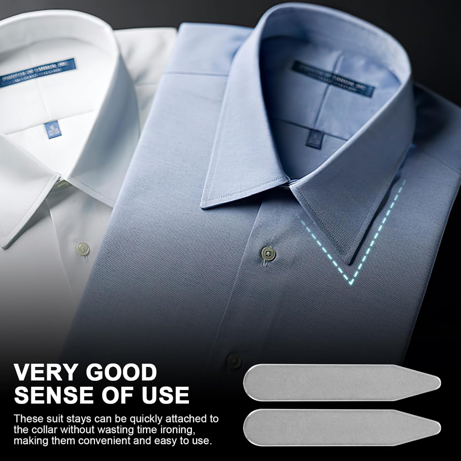 GALPADA Collar Shirts for Men Metal Collar Stays Men Collar Stays Dress Shirt Collar Inserts Suit Stays Shirt