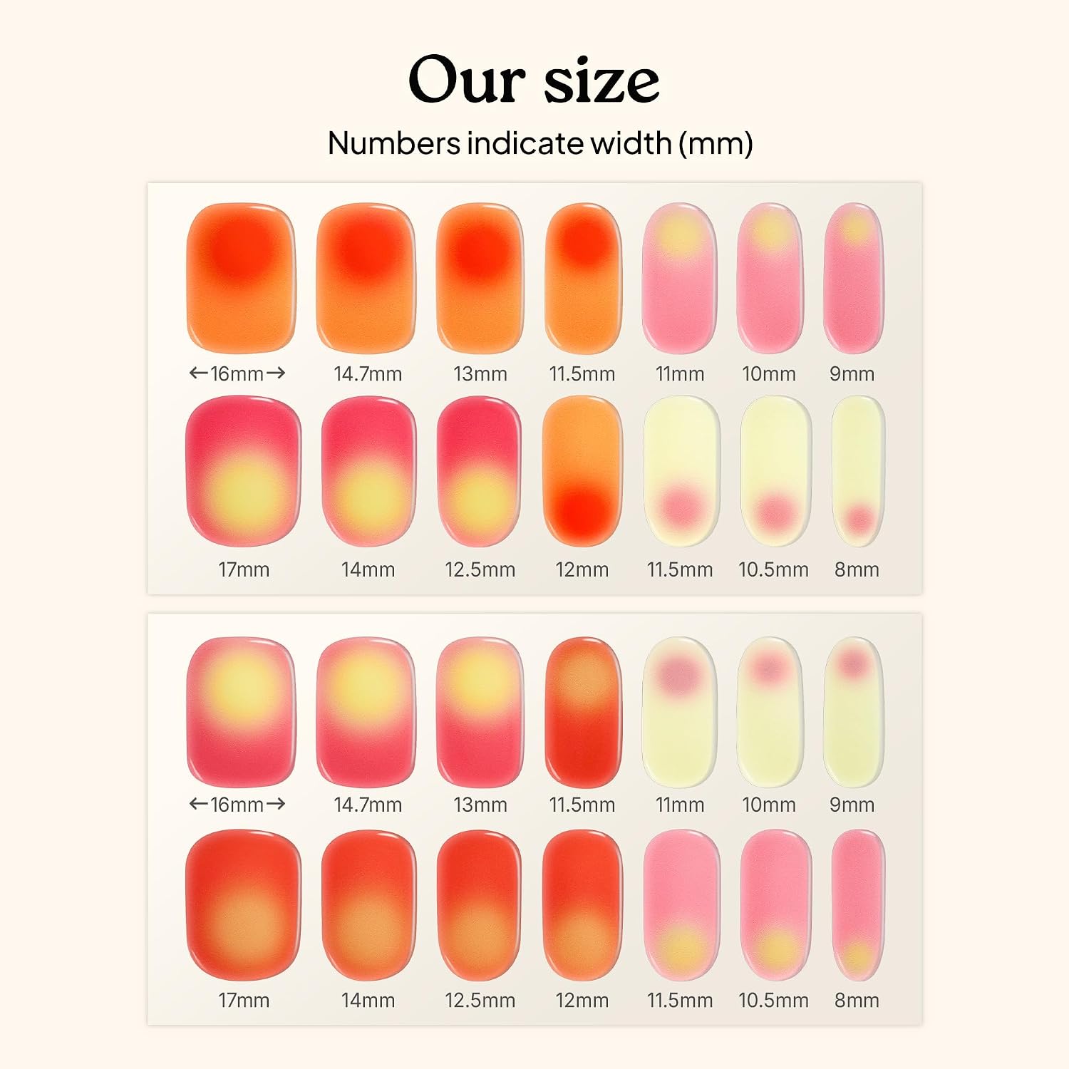 Heyhae Semi Cured Gel Nail Strips | No LED Lamp Needed | Red, Ombre | Easy Apply & Remove, Salon Quality | Includes 28 Strips, 2 Prep Pads, Nail File & Wooden Stick - Hey, Power On