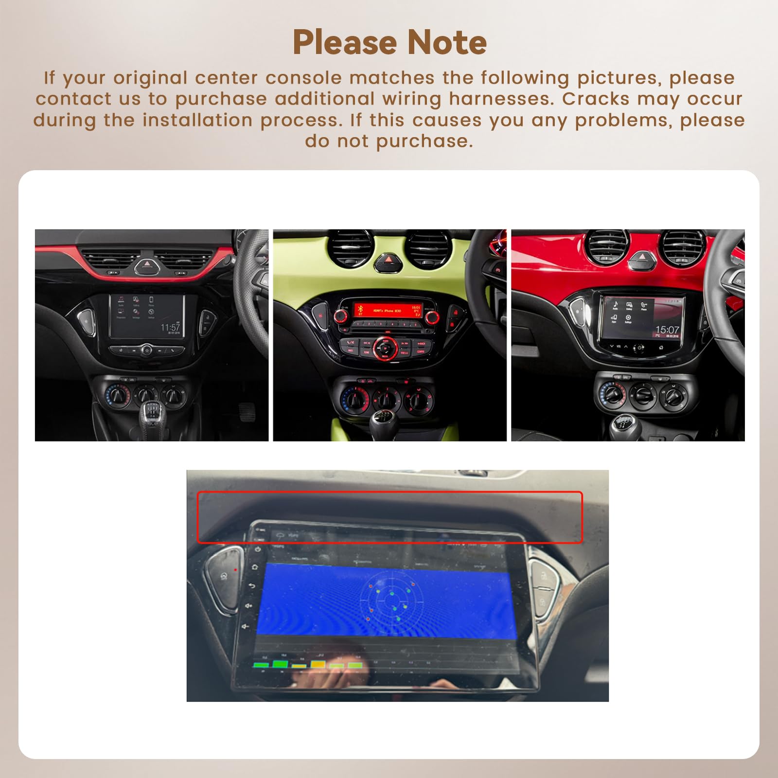 4+128G Radio Coche Android 15 para Opel Corsa 2015-2019/Opel Adam 2013-2016 con Incell Pantalla táctil de 9 Pulgadas,Carplay Android Auto Inalambrico BT/GPS/WiFi/FM/RDS+Cámara Trasera+Mic
