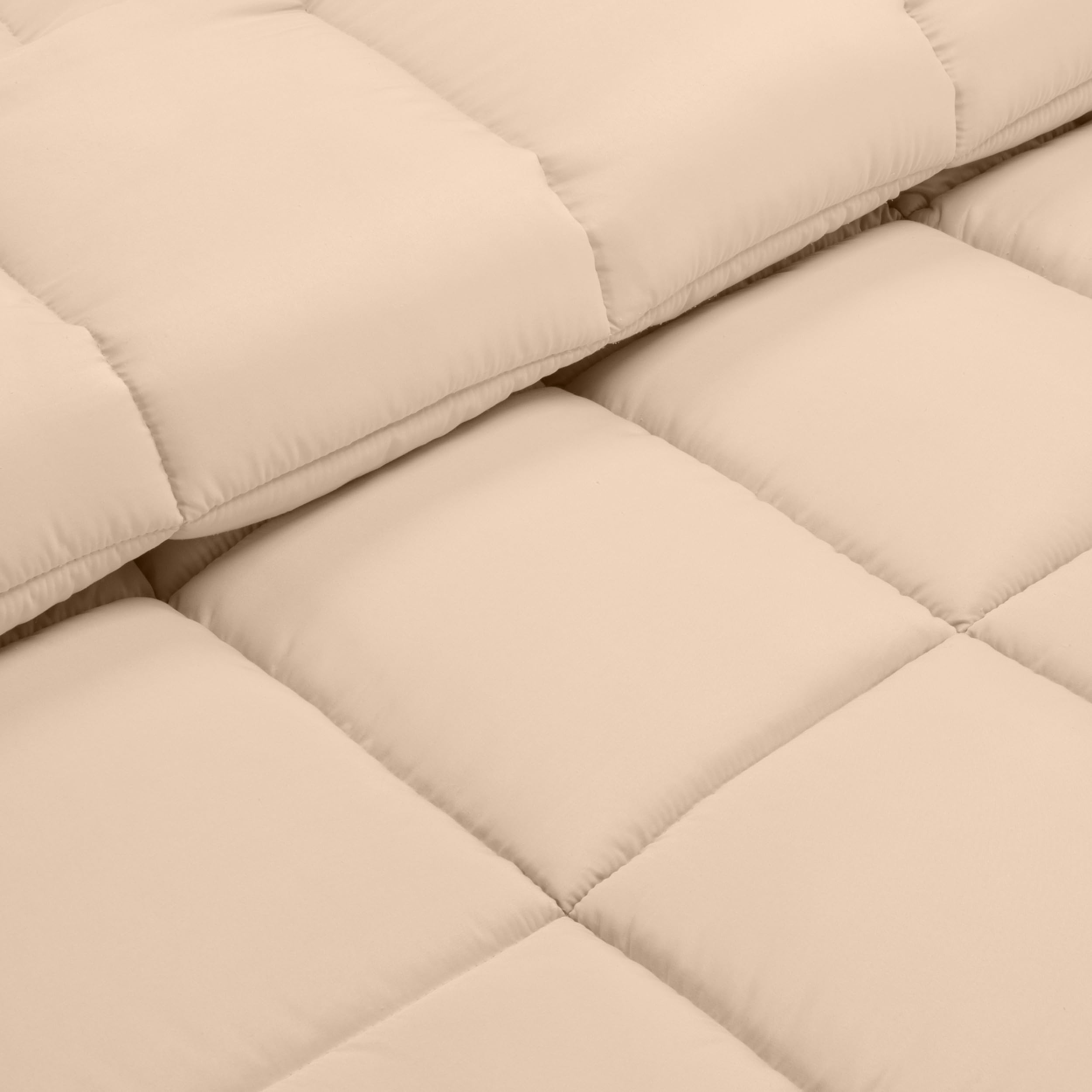 Utopia Bedding Piumone in microfibra 135 x 200 cm, con struttura ultra morbida per un comfort che dura tutto l'anno (Beige)