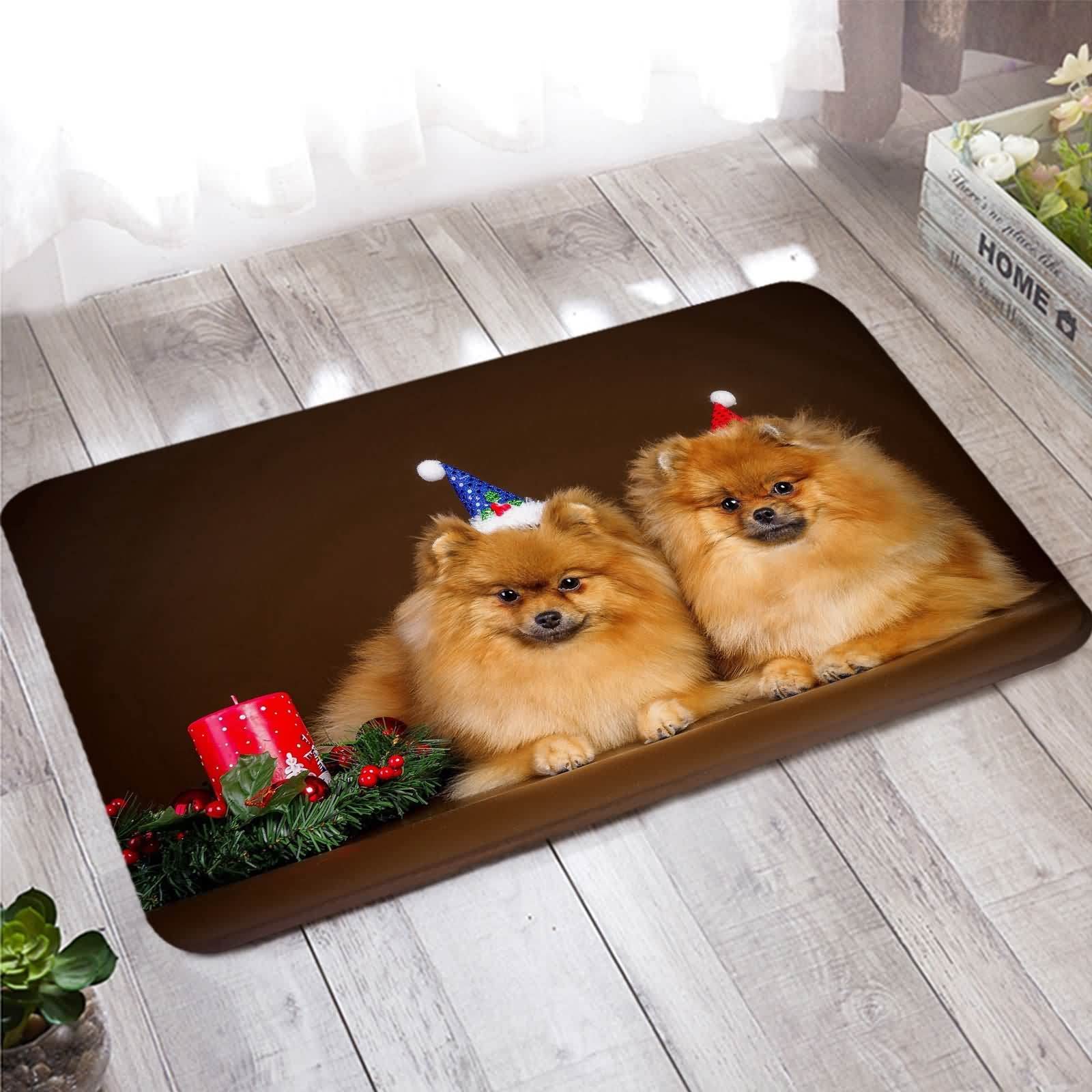 Tapis entree sur mesure de Noël grand format pour intérieur chaleureux