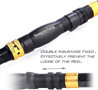 Sougayilang Telescopic Fishing Rod - 24 Ton Carbon Fiber Ultralight Fishing Pole with CNC Reel Seat, Portable Retractable Handle, Stainless Steel Guides for Bass Salmon Trout Fishing