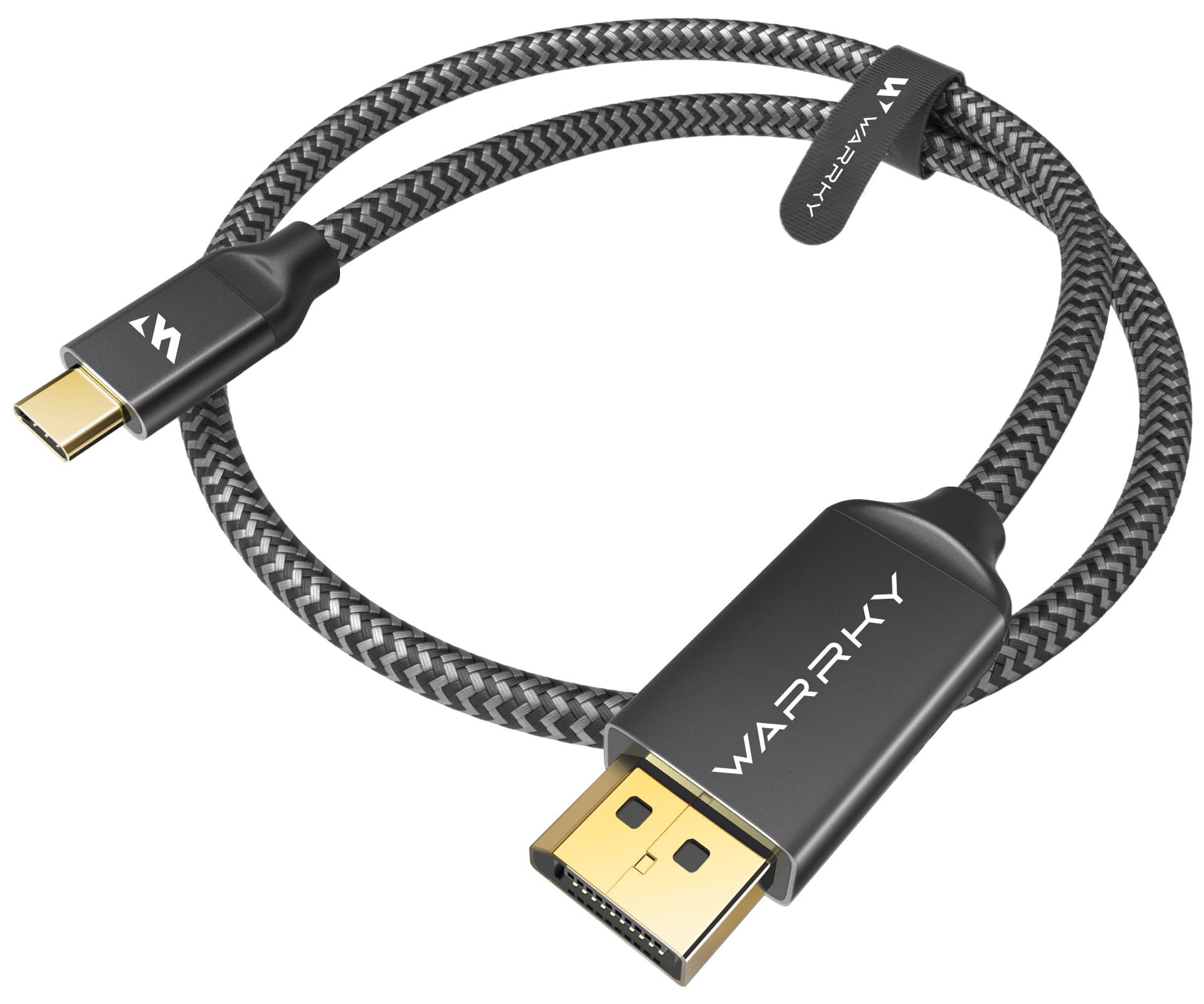Warrky USB C to DisplayPort Cable for Office and Gaming (8K 60Hz, 4K 240/144Hz) Aluminum Type-C to Display Port (DP) Cord [Thunderbolt 3/4 Compatible]