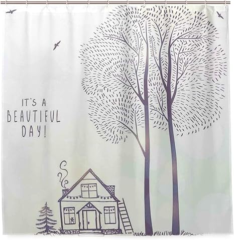 Amazon Kapanou防水 シャワーカーテン カントリースタイルの家の木スケッチイラスト 美しい日引用 かわいいシャワーカーテン ユニットバス バスルーム 芸術の装飾 180cmx180cm バスフック付き 取り付け簡単 シャワーカーテン ホーム キッチン オンライン通販 Amazon Kapanou防水 シャワーカーテン カントリースタイルの家の木スケッチイラスト 美しい日引用 かわいいシャワーカーテン ユニットバス バスルーム 芸術の装飾 180cmx180cm バスフック付き 取り付け簡単 シャワーカーテン ホーム キッチン オンライン通販