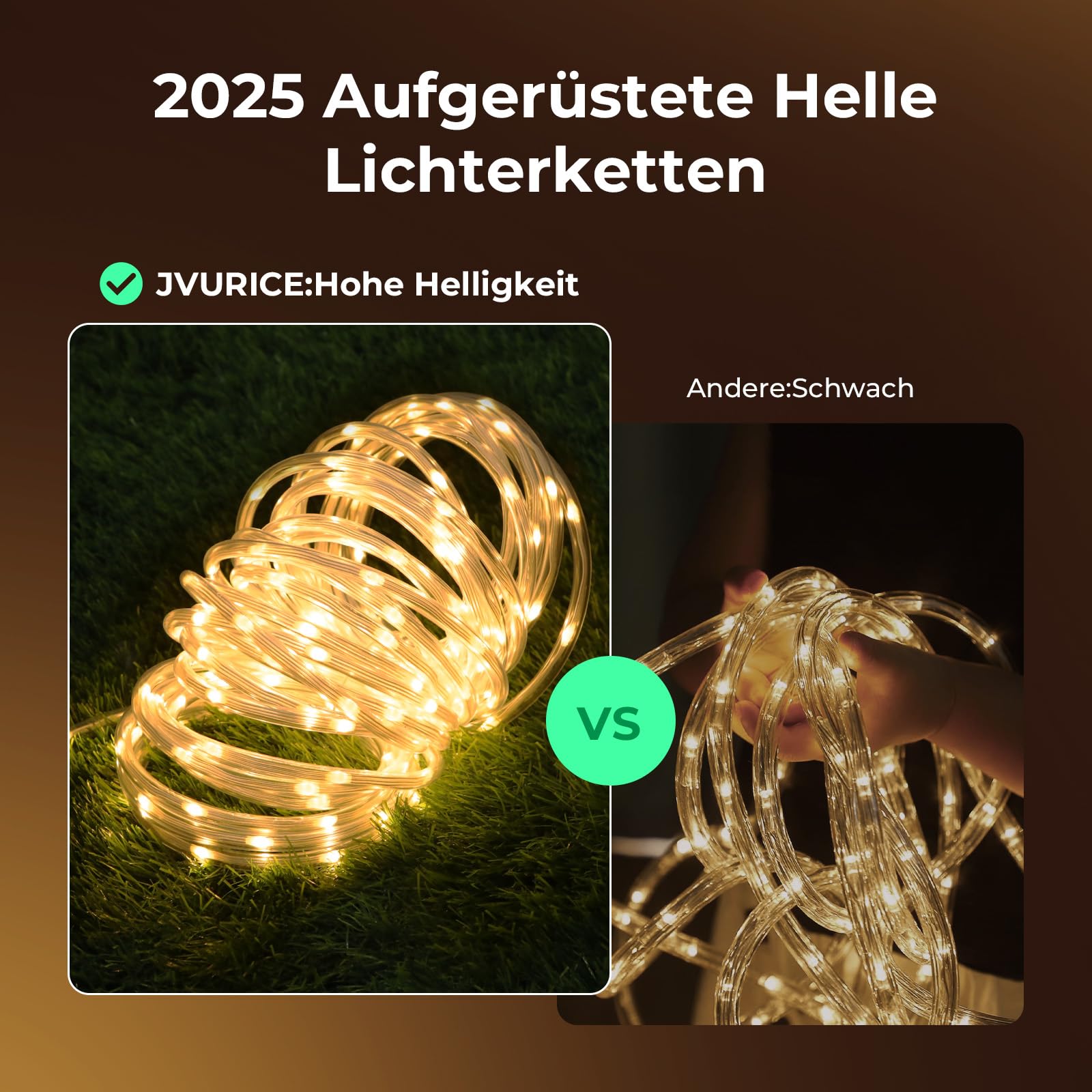LED Schlauch 20M 400 LEDs Lichterkette Außen Lichtschlauch Outdoor IP67 Wasserfest 8 Modi Dimmbar Fernbedienung Timer Warmweiß Lichterschlauch Aussen Für Außen Party Hochzeit Weihnachten Dekolicht