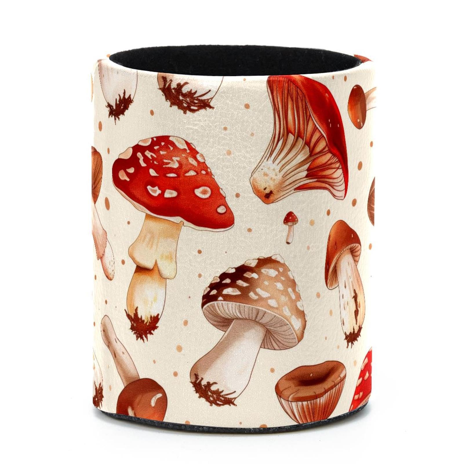 VAPOKF Round Pencil Holders for Desk, Mushrooms Pen Holders Pen Pot Makeup Brushes Storage Desktop Stationery Supplies Organiser for Home Office