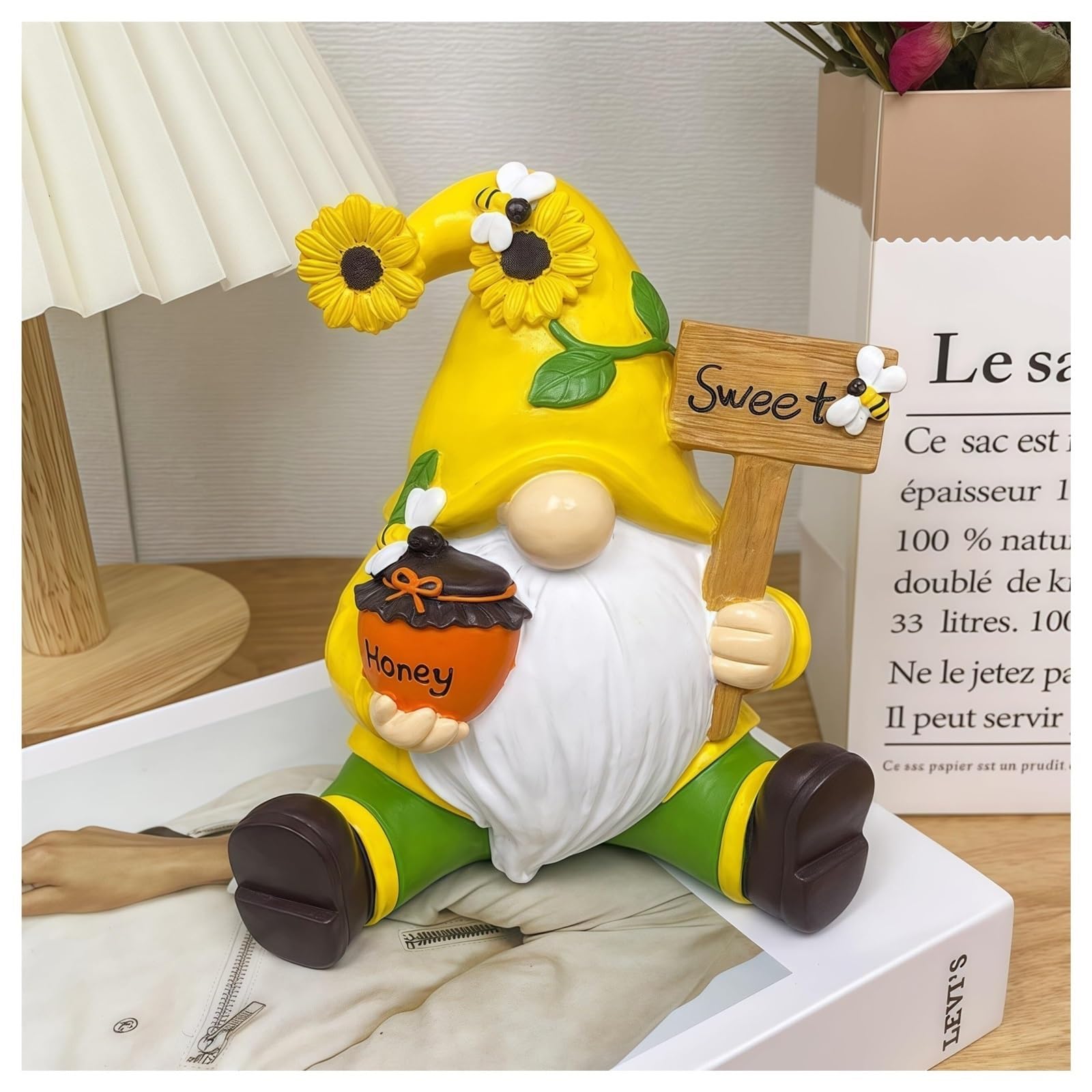 Decoración para el hogar Decoraciones de gnomo Primavera, Adorable Estatua jardín Apicultura, decoración caprichosa Abeja Regalos para recién Casados