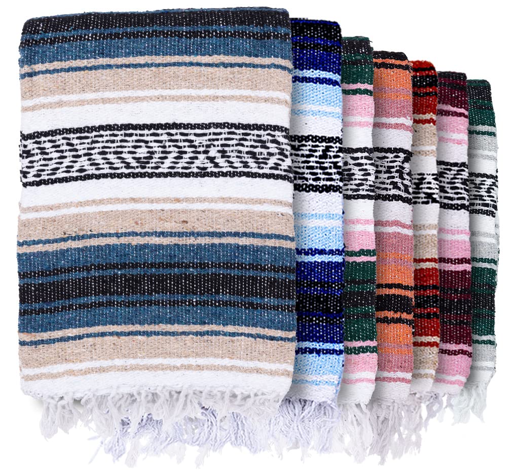 Amazon.com: Handcrafted Mexican Blanket, Serape Blanket, Mexican Blankets  and Throws, Handcrafted Mexican Blankets, Yoga Blanket, Falsa Blanket, Park  Blanket, Picnic Blanket, Cobalt Blue, 50x70 inches : Sports u0026 Outdoors