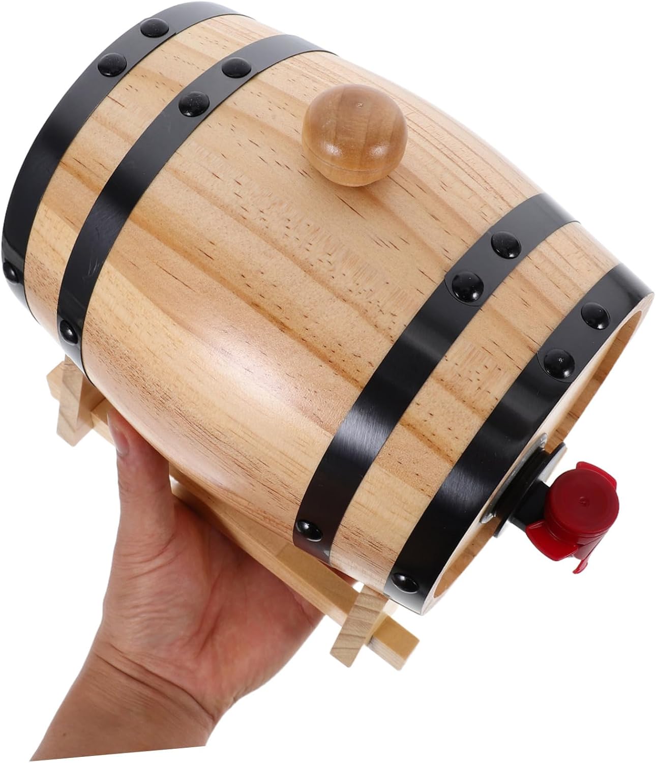 BESTYASH Rustic Oak Wine for Whisky and Beer Dispensing Wooden Storage for Dining Room Centerpiece Decor for Bars and Restaurants