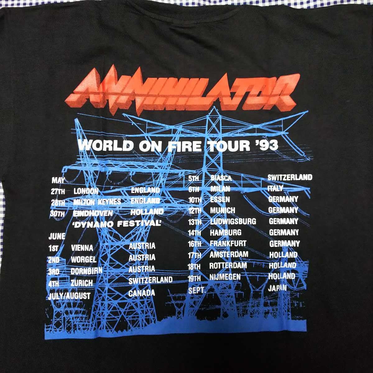 Amazon.co.jp: 93年 アナイアレイター ツアーTシャツ Annihilator