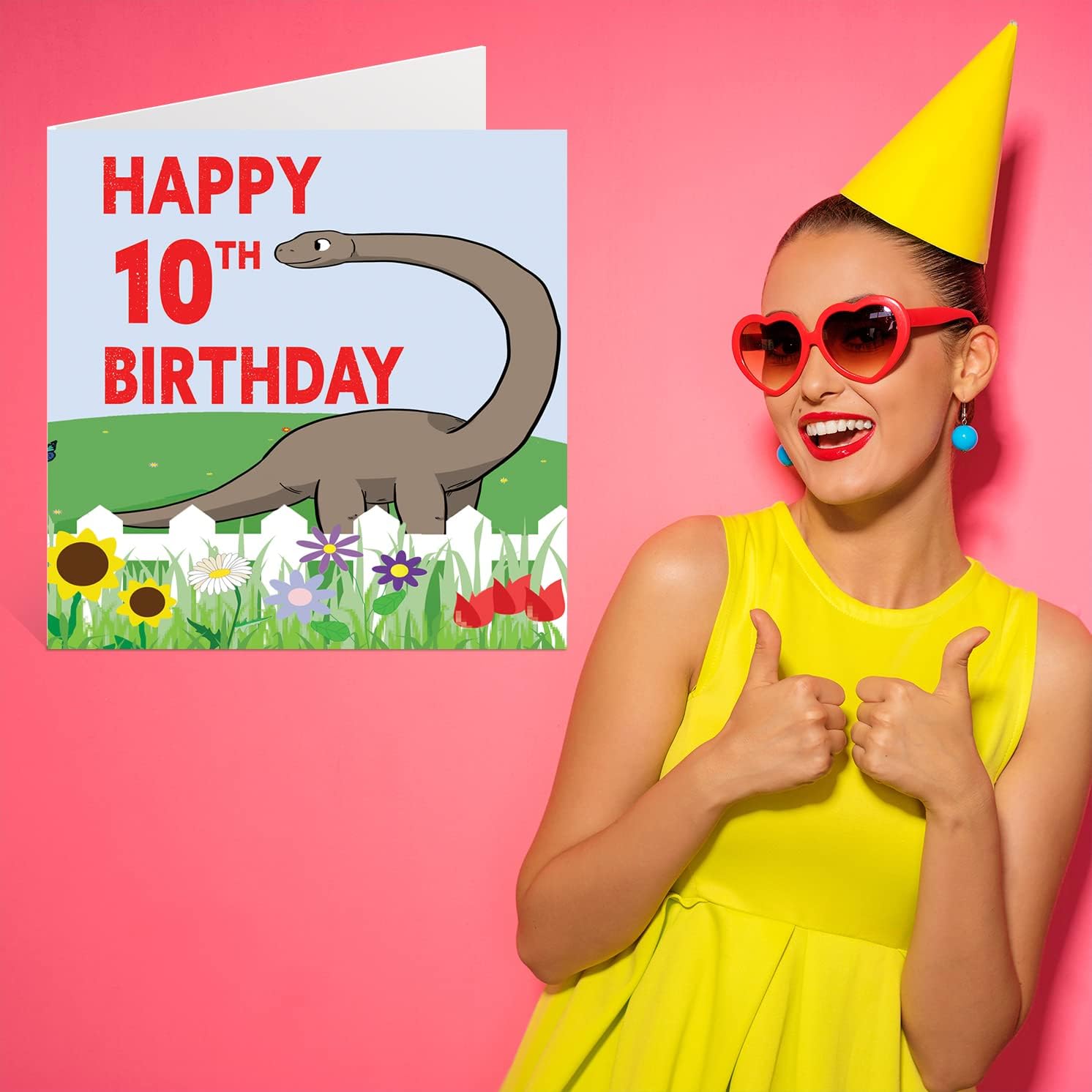 Stuff4 10th Birthday Card Boy - Dinosaur Birthday Card - Happy Birthday Card 10 Year Old Boy, Boys Birthday Cards for Him, 5.7 x 5.7 Inch Greeting Card for Son Nephew Grandson Kid Children