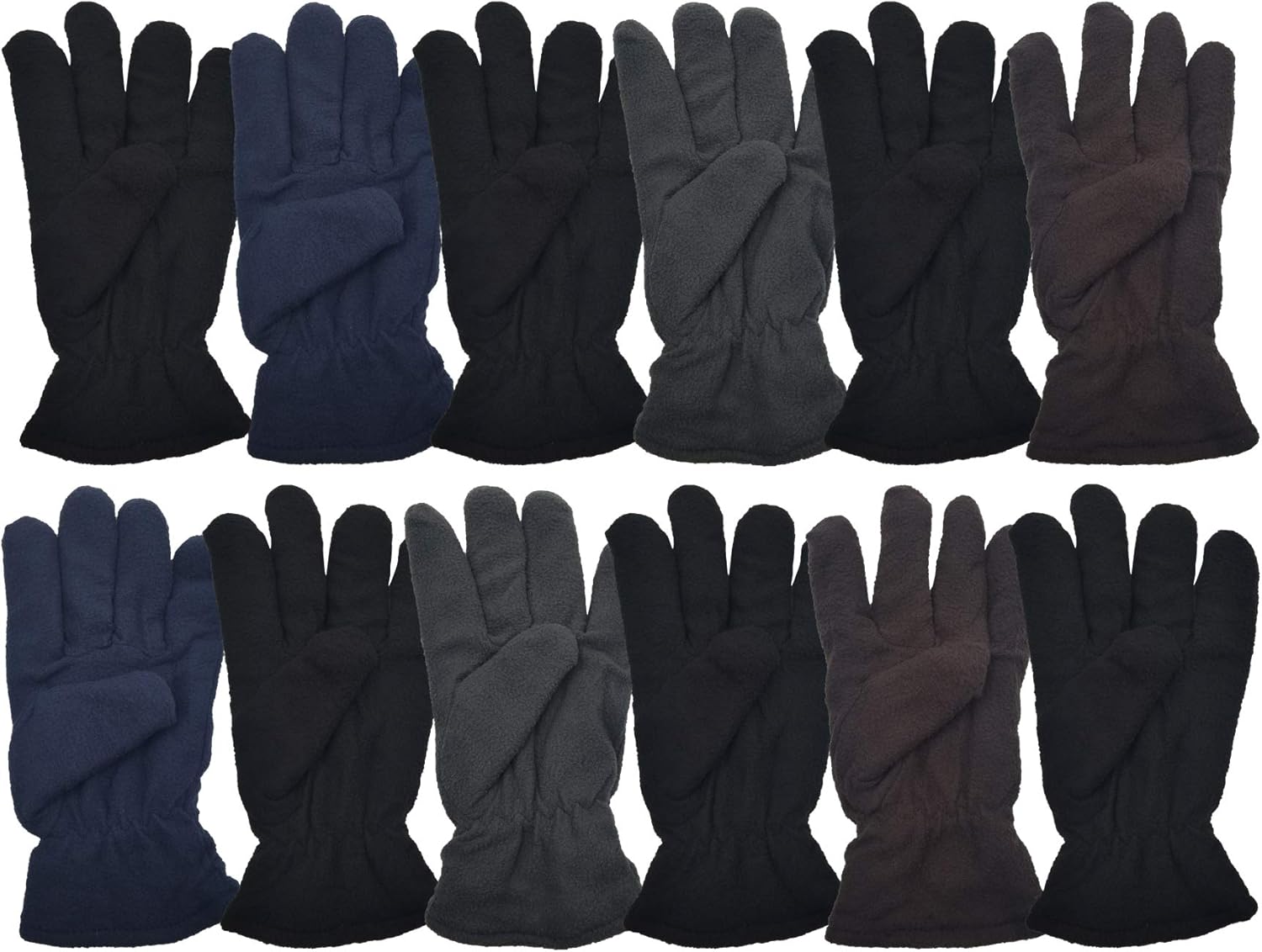 12 Pair Winter Fleece Gloves Mens Thermal Soft Warm Cozy Cold Weather Outdoor Sports - Image 6