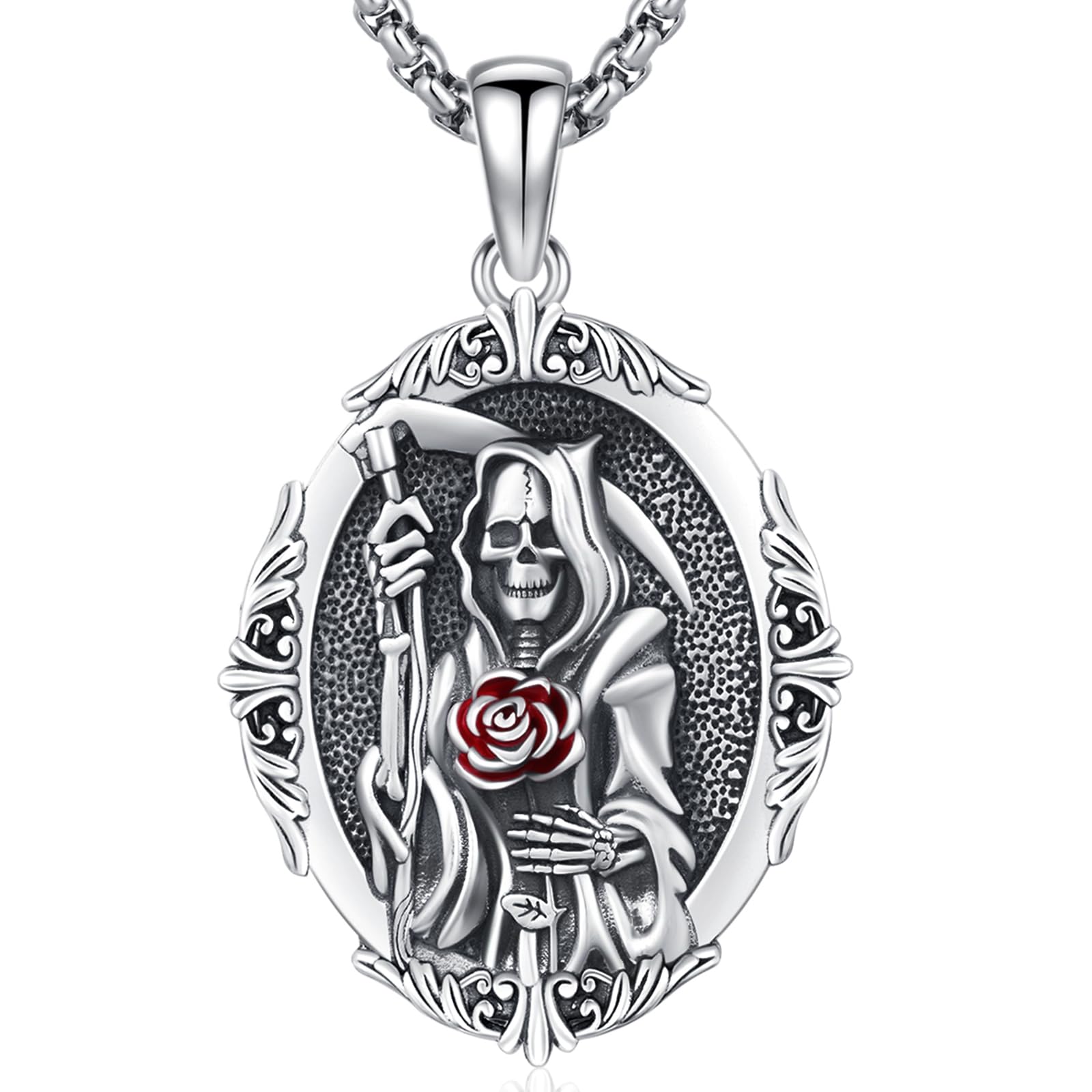 Silver/14K Gold Patron Saint Medal Amulet Necklace for Men Women