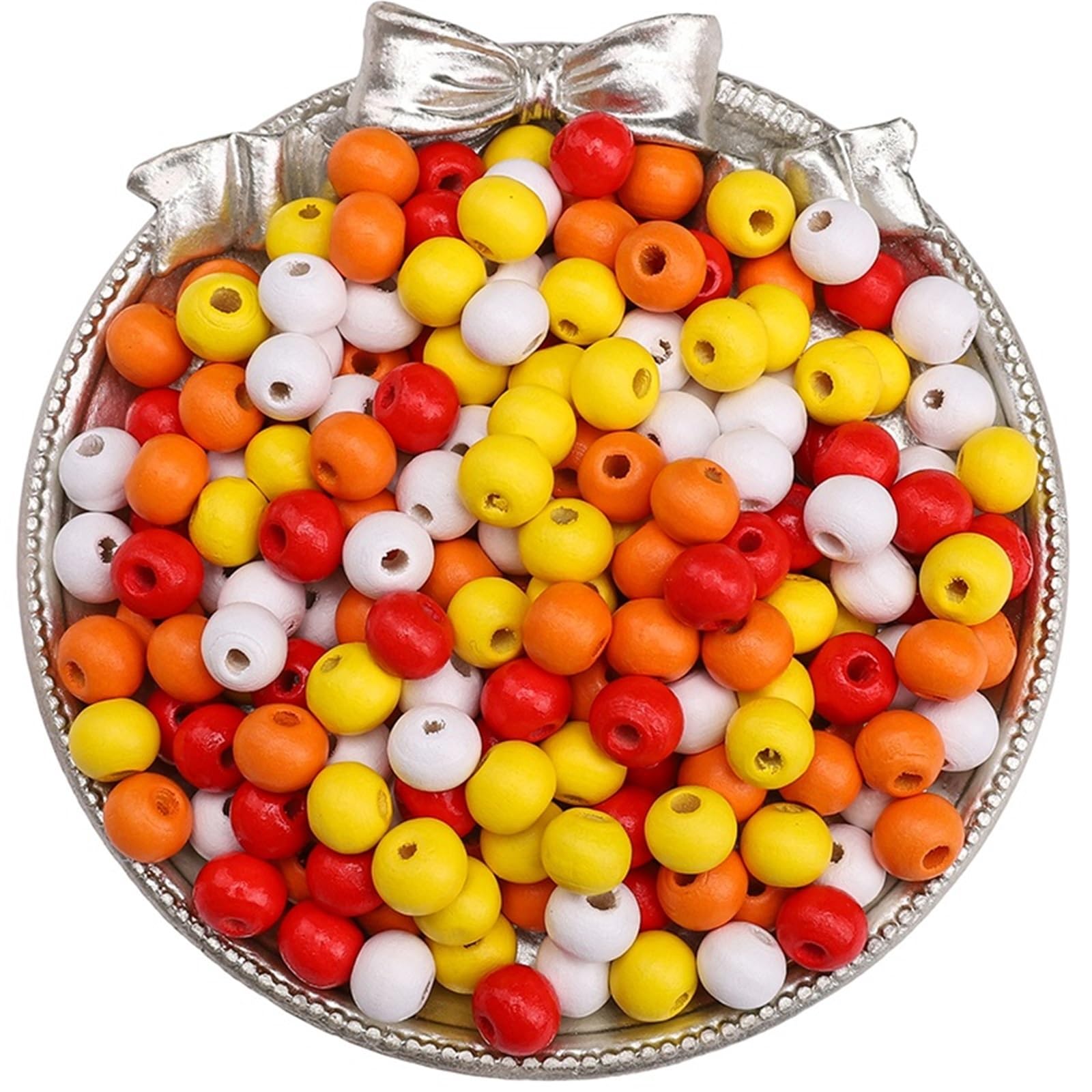 50-100 cuentas de madera color sólido, espaciadoras sueltas, redondas, for hacer joyas, pulseras, collares y accesorios para Decoraciones Macrame
