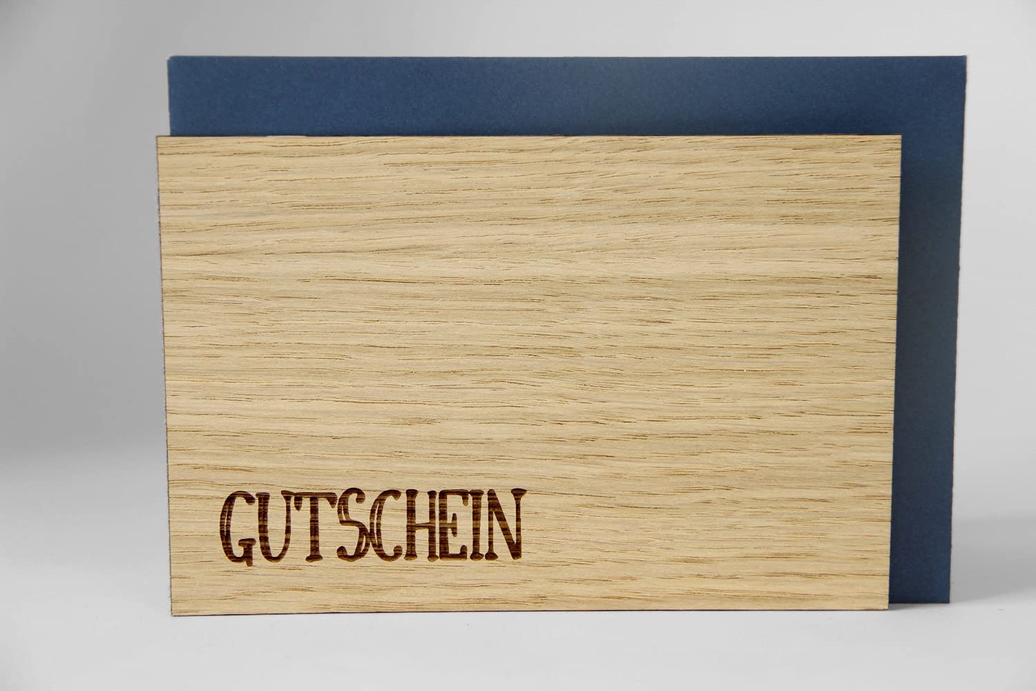 Biglietto Di Auguri In Legno Di Quercia Fatto A Mano – Pieghevole 150x100 Mm, Inciso Al Laser, Prodotto In Austria - 2