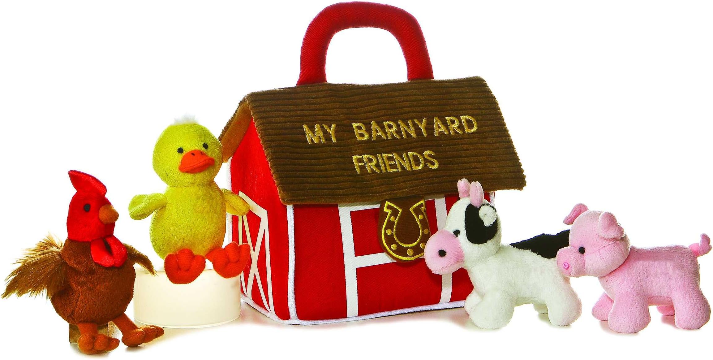 AuroraEngaging Baby Talkโข My Barnyard Friends IIโข Baby Stuffed Animal - Sensory Delight - Interactive Learning - Multicolor 8 Inches