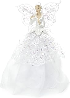 Festive Productions Fabric Angel Christmas Tree Topper, 23 cm - White