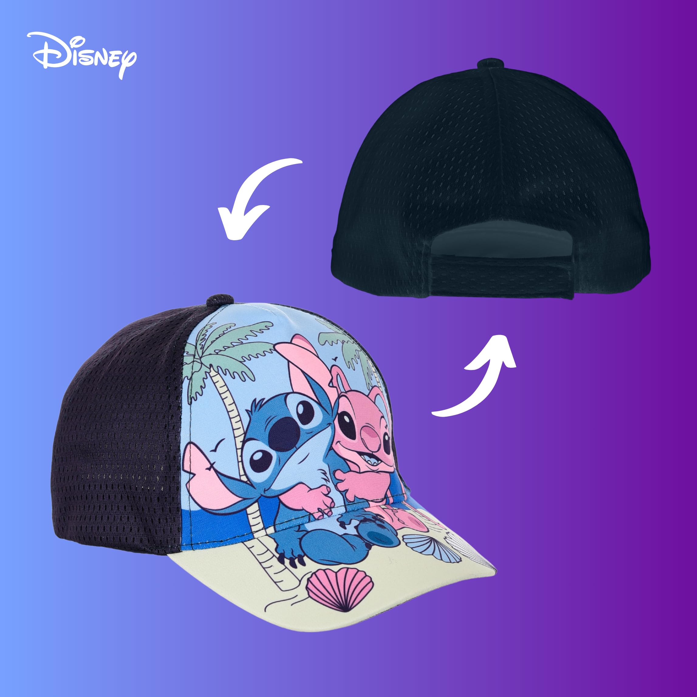 Disney Stitch e Angel Cappello da Baseball Bambina, Berretto Estivo con Design Tropicale, Regalo per Ragazze e Adolescenti