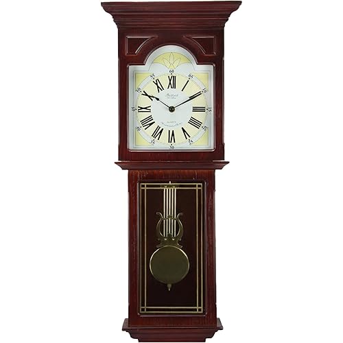 Bedford Clock Collection Wall Clock, Walnut Brown
