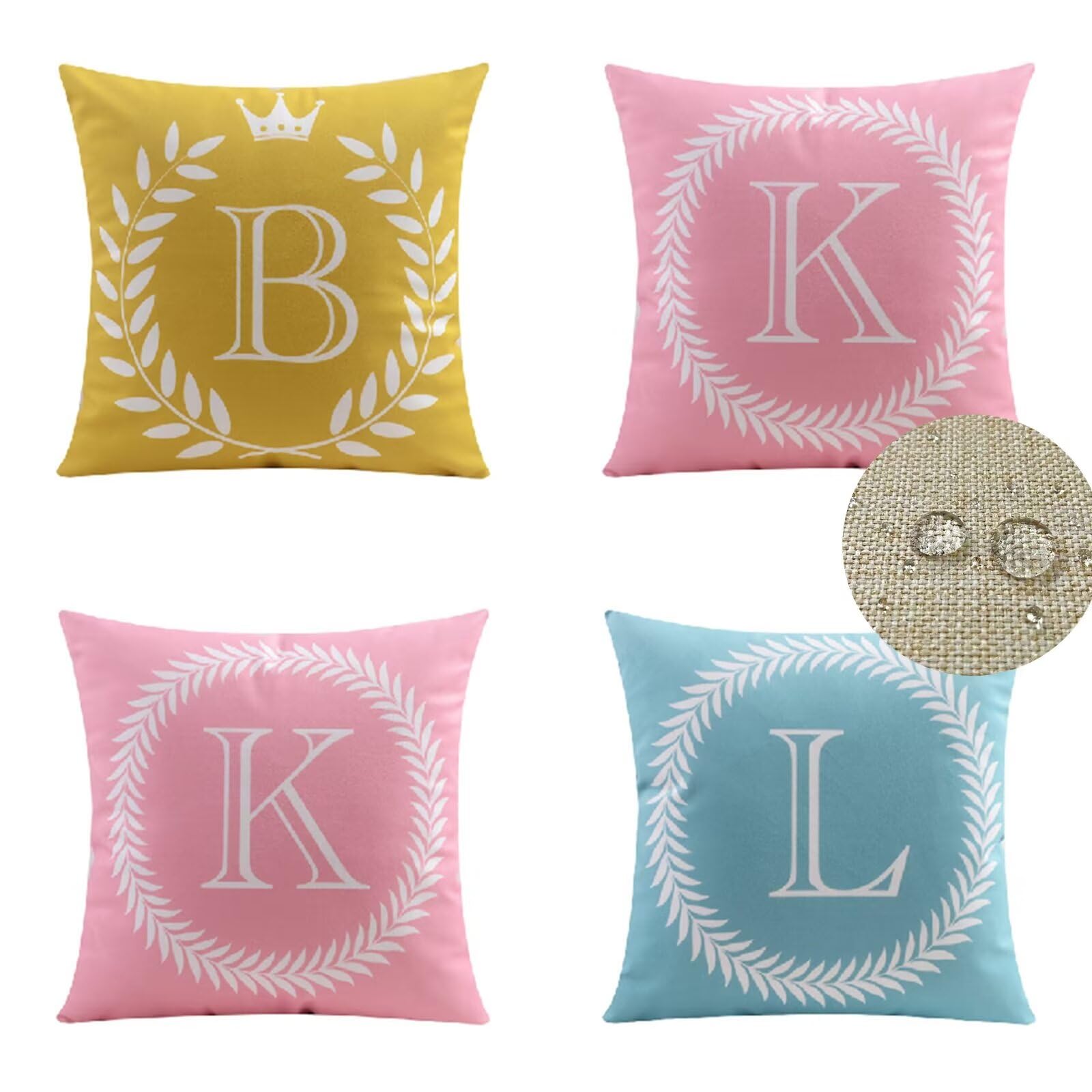 Housse De Coussin Extérieure Imperméable 40x60cm Rose Abstrait - Lot De 2 Taies Oreiller Décoratives
