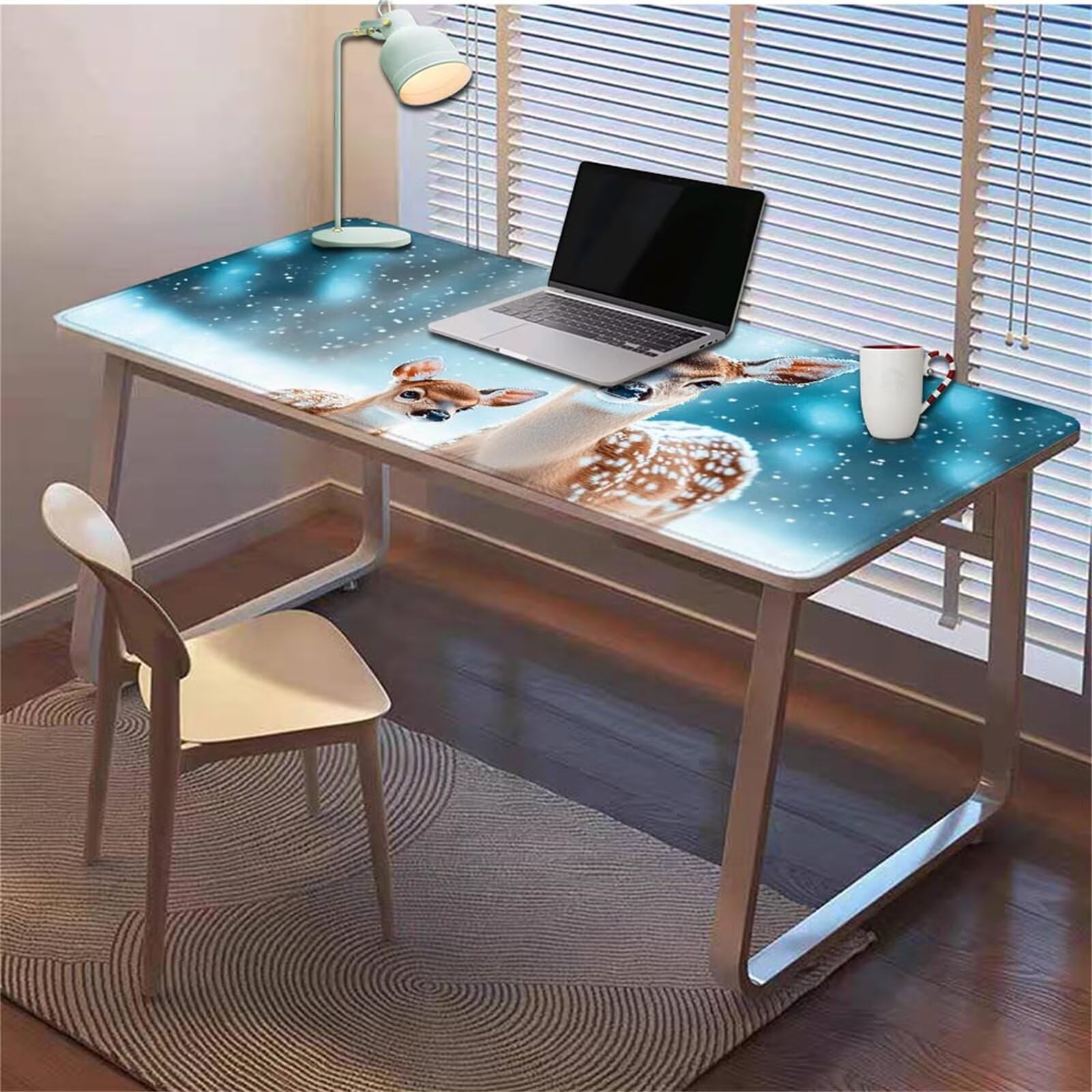 Gamingowa podkładka pod mysz 1200 x 600 x 3 mm, XXL, wodoszczelna, odporna na ścieranie, z przyszytymi krawędziami, niebieska, podkładka na biurko, poprawia prędkość i precyzję, do komputera, laptopa