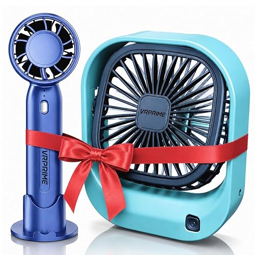 DRIFTX COMBO Portable Hand Fan + Desk Fan Rechargeable | Mini Table Fan Small USB Fan for Hot Summer | Ideal for Home, Office, Kitchen & Travel Use (Beige White, 1000mAh)