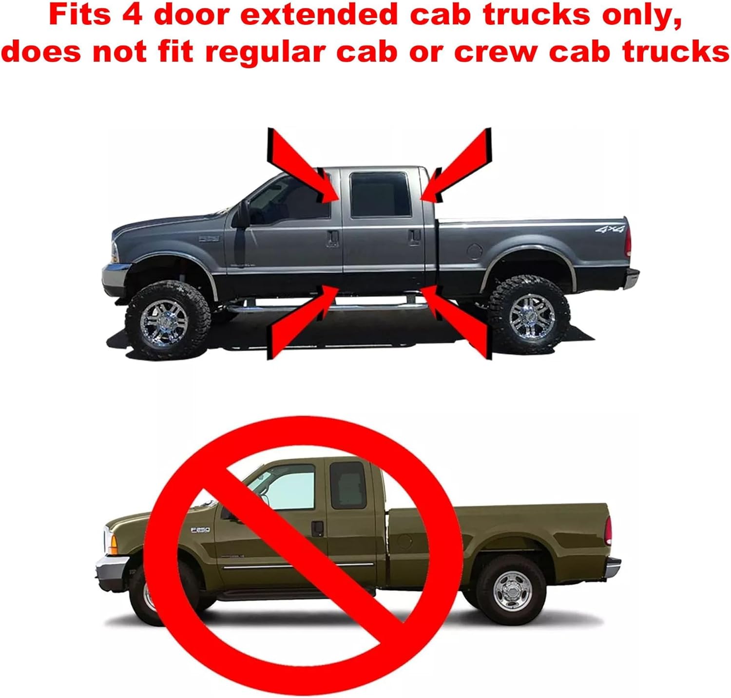 Rear Cab Corner Kit Compatible with 1999-2016 Ford F250 F350 F450 F550 Super Duty - Fits Extended Cab ONLY (NOT Crew or Regular) - Replaces 1987-119 1987-120