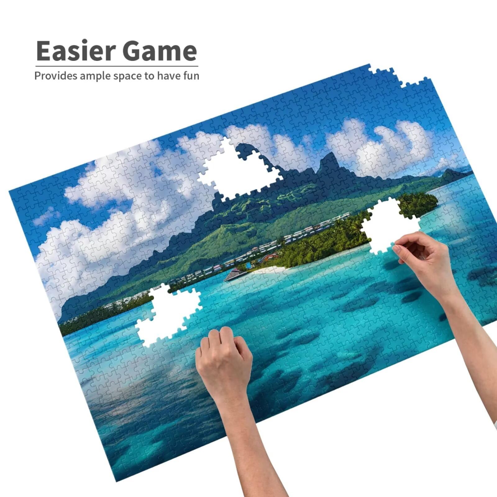 Puzzle 1500 sztuk duża klasyczna drewniana łamigłówka dla dorosłych, zabawne/kolorowe/niemożliwe/trudne gry, prezent urodzinowy lub świąteczny dla rodziny lub przyjaciół - Ocean 2T-26
