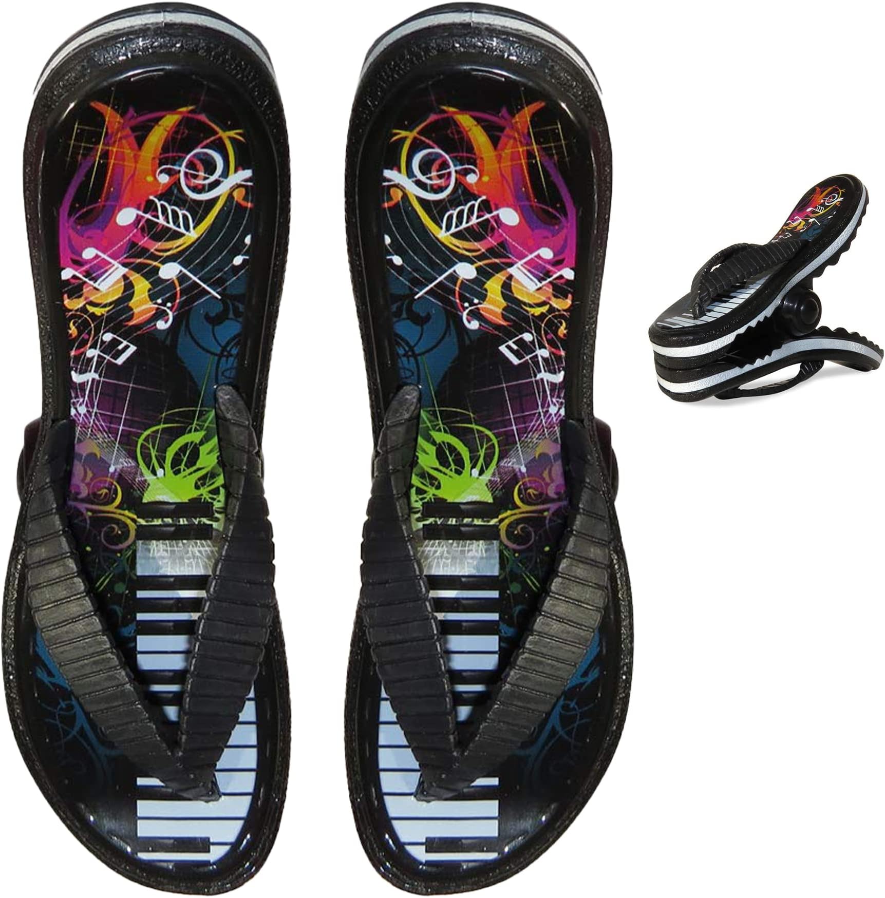PERFORMORE Flip Flop Beach Towel Clips (Black), 2-Pack, Portable Towel Holder Clips, Secure Clips for Beach Chairs Deck Patio Pool Boat Cruise Lounge Chair Accessories