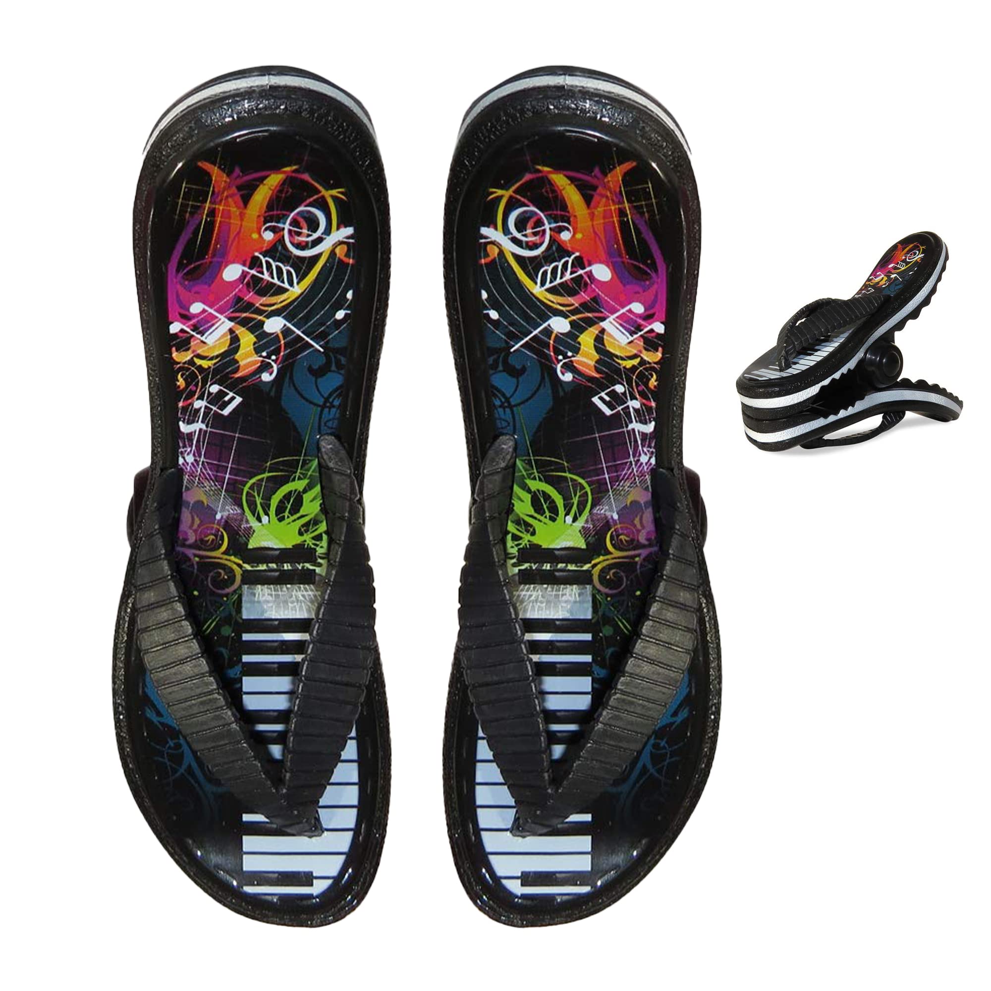 PERFORMORE Flip Flop Beach Towel Clips (Black), 2-Pack, Portable Towel Holder Clips, Secure Clips for Beach Chairs Deck Patio Pool Boat Cruise Lounge Chair Accessories