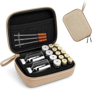 Peptide Case for Fridge, Insulin Vial Protector Case, Bac Water for Peptides, 3ml 10ml 30ml Bac Water, Vials, Insulin Vial Organizer Bag, Only Box(Tan,16 Slots)