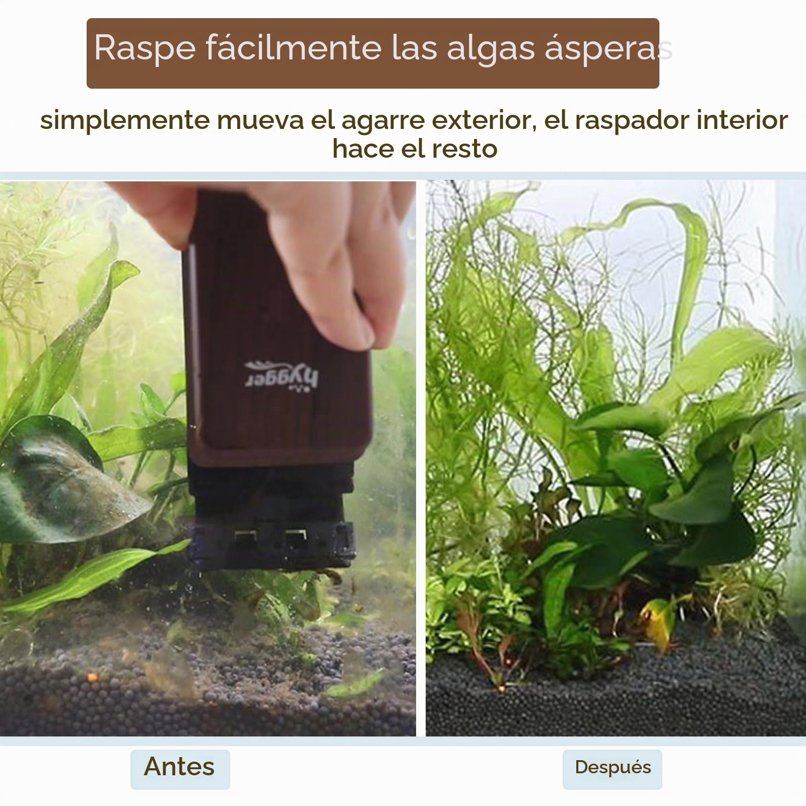 hygger Limpiador para Acuarios, Limpiador de Vidrio Magnético con Raspador Reemplazable Limpiar Cepillo Flotante para Acuario Pecera y Algas Accesorios Limpiadores (S - 94 X 46×25mm)
