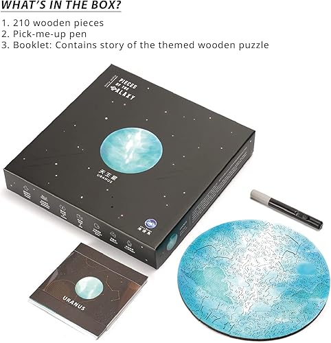 Miniatura 2 de Rompecabezas de madera para adultos, rompecabezas únicos de madera cortada con láser, rompecabezas de galaxia de Urano, ideal como regalo y juegos