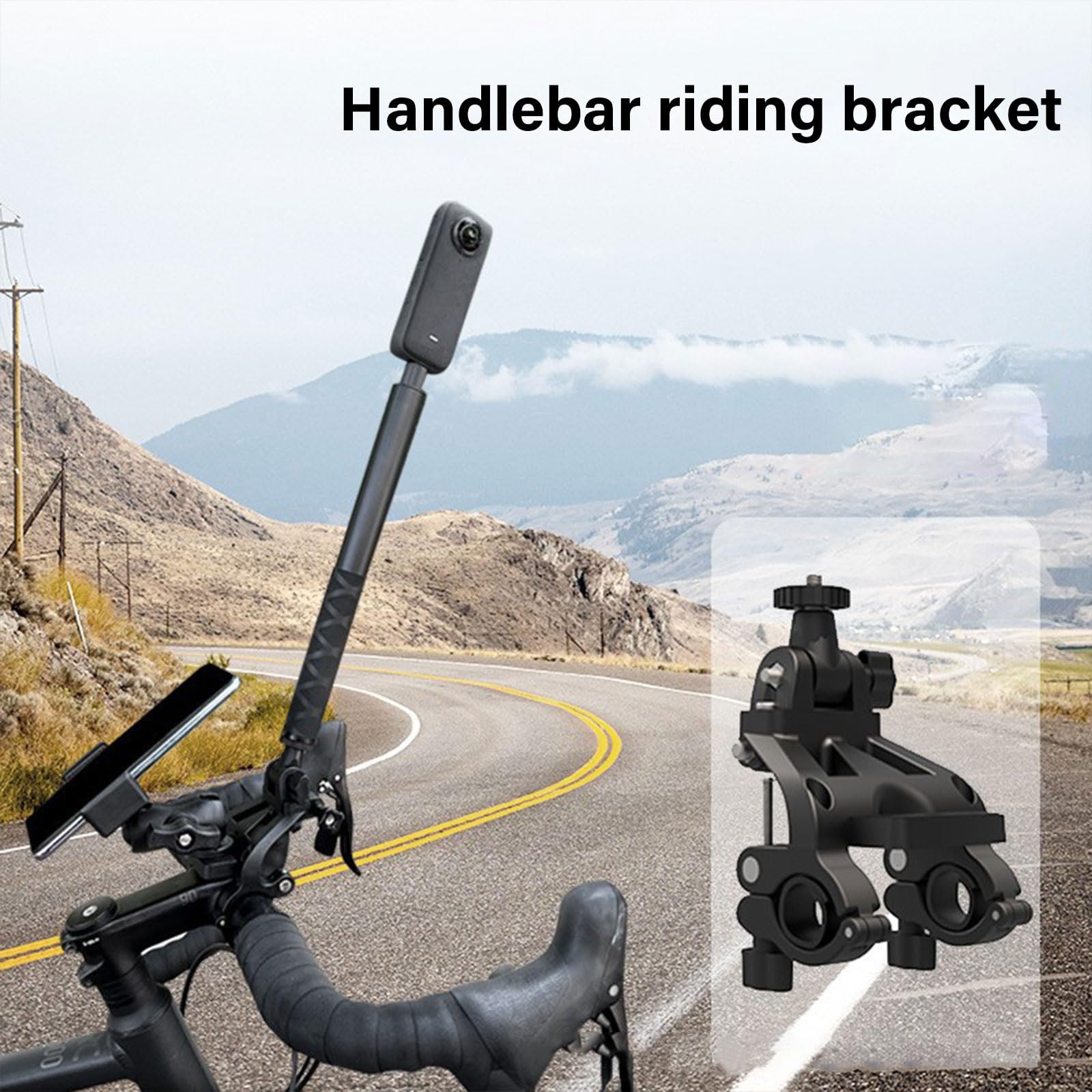 360 Rotating Bike Motorcycle Handlebars Camera Mount for Cameras for Cycling Adventure