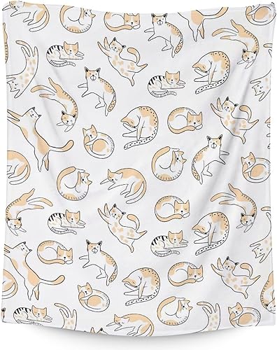 Manta de gato para niñas, niños, amantes de los gatos, tamaño de cuna de 40 x 50 pulgadas, manta suave y acogedora para regalo, manta divertida