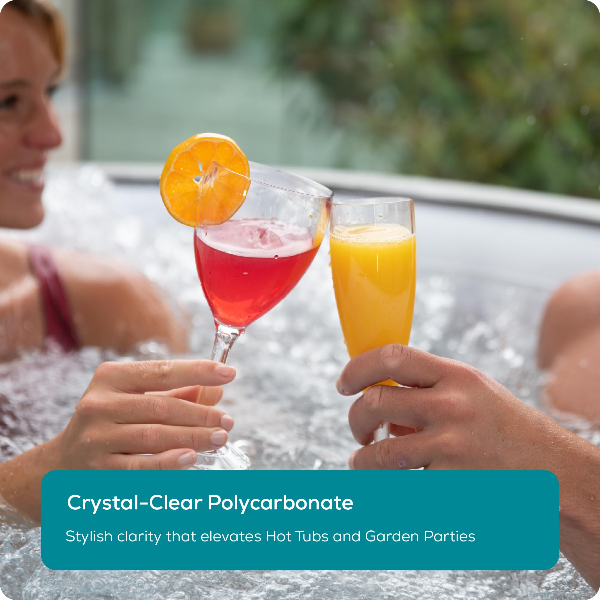 Lay-Z-Spa BWA0006 Bicchieri da vino in plastica infrangibili ultra trasparenti riutilizzabili lavabili in lavastoviglie per vasche idromassaggio piscine