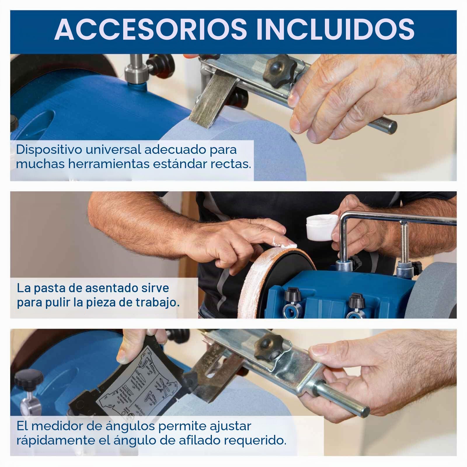 Scheppach TIGER 2500 - Afiladora de piedra mojada, 1 unidad, Azul / Plateado / Negro