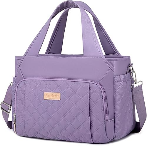 Artelaris Bolsa de almuerzo para mujer, lonchera aislada para el trabajo, bolsa grande a prueba de fugas con bolsillos laterales y correa de hombro