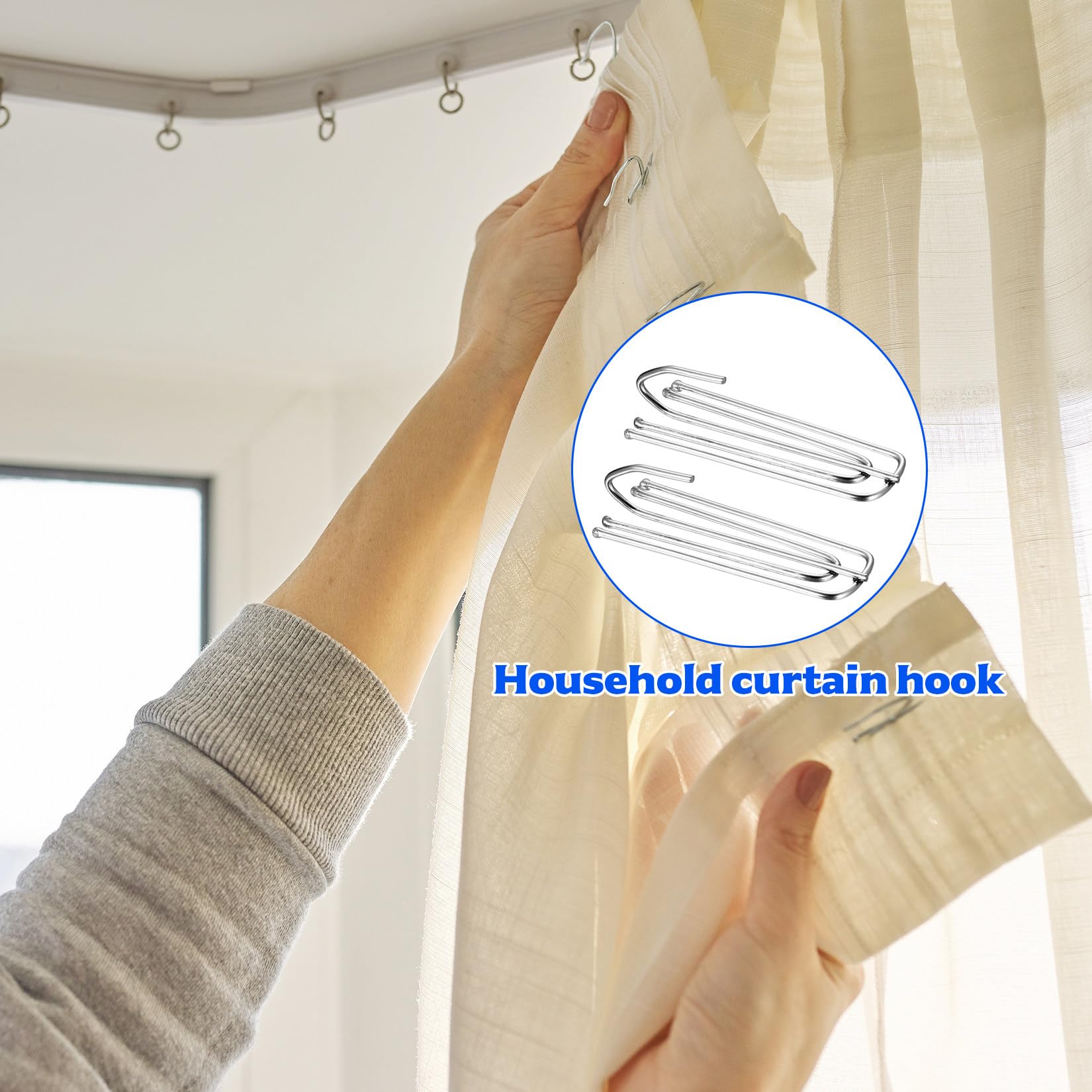 Lot De 30 Crochets De Rideau En Acier Inoxydable Pour Rideau à Plis Tapissier - Crochets En Métal Robuste à Dents Profondes Pour Rideaux