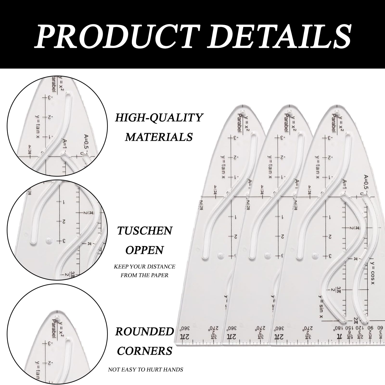 6 Pcs Equerre Rapporteur Rapporteur Trigonométrique Rapporteur D'Angle