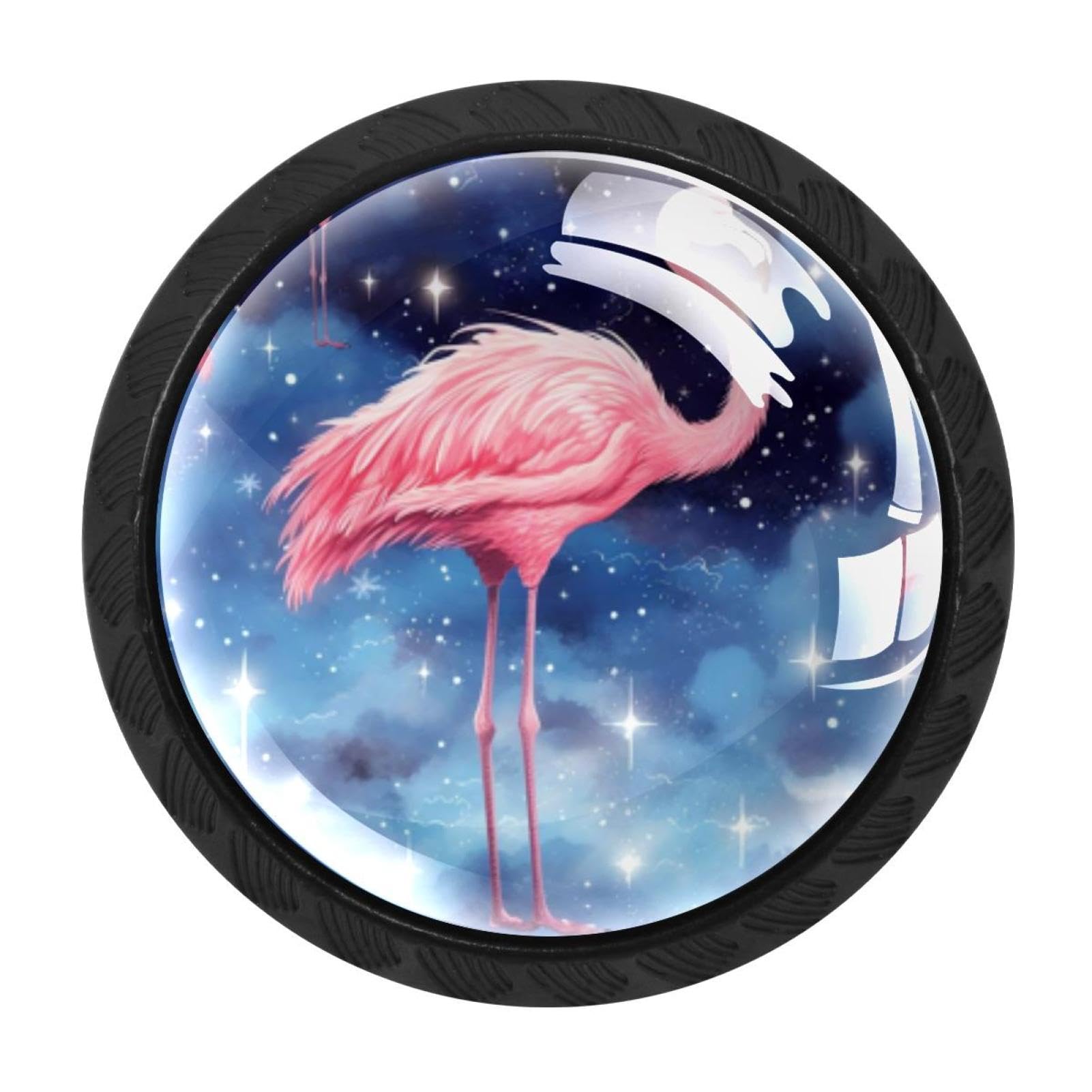CHENZZZZ 4 Pack Starry Flamingos Drawer Knob Cabinet Hardware