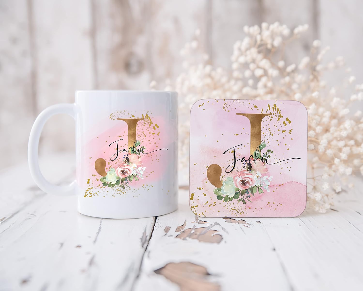 Personalised Mug, Name Mug,Bone China Mug, Gift Set Mug And Coaster