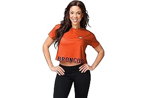 FOCO Women's Denver Broncos NFL Team Logo Ladies Fashion Crop Top Shirt