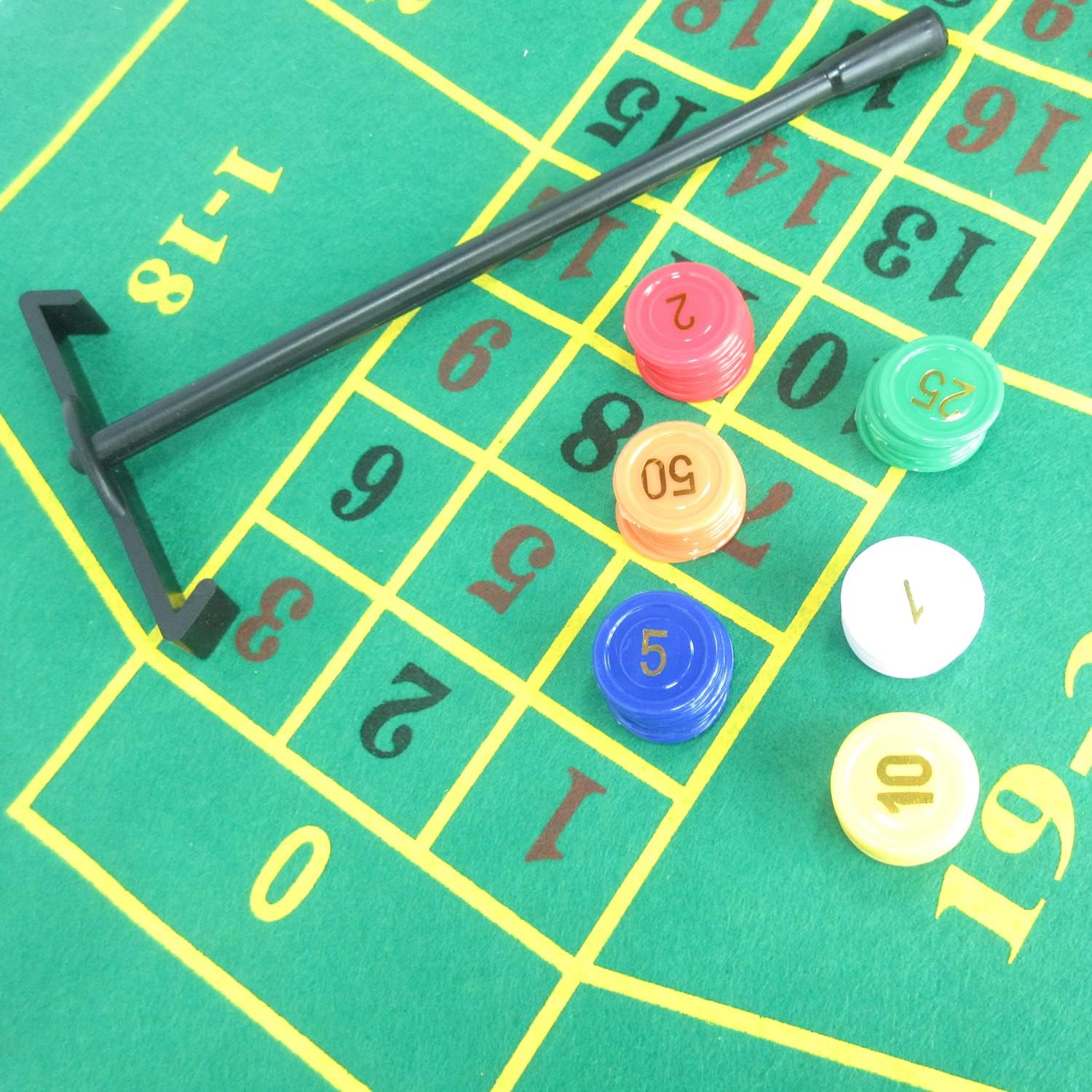 Tavolo da Roulette, Il Kit da Gioco Casinò con Set di Roulette 10" Contiene Una Ruota della in plastica, fiches, Carte, Un Layout in Feltro, for Serata Giochi a casa o Festa in Discoteca