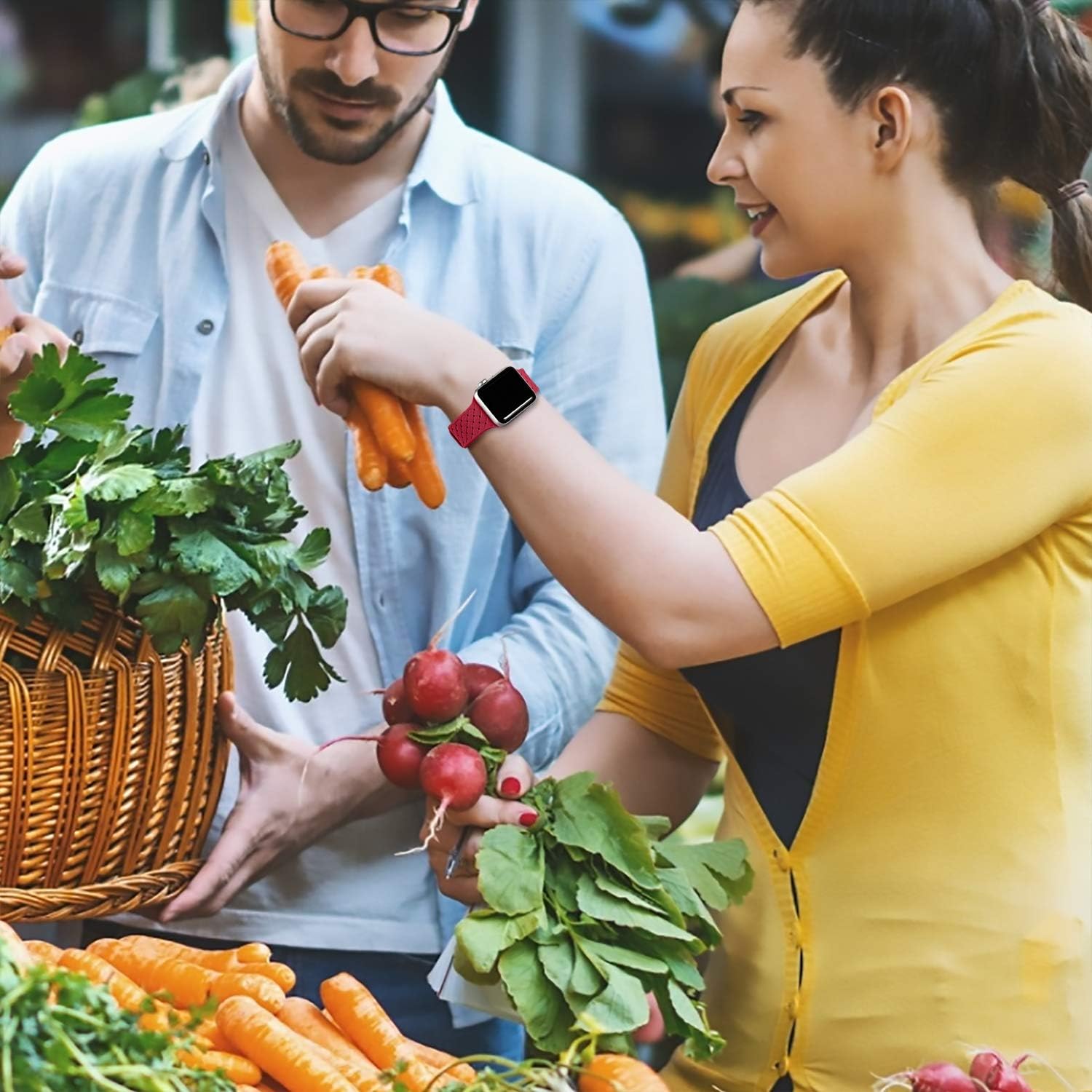 Prоmо Dіѕсоunt Uр Tо 70% оƒƒ Haveda Silicone Band Compatible for Apple Watch 40mm Series 6 Series 5/4, Sport Weaves Pattern Bands for Apple Watch SE Women, iWatch 38mm Series 3/2/1 Men 38mm/40mm M/L 3Pack (Black/Blue/Wine)