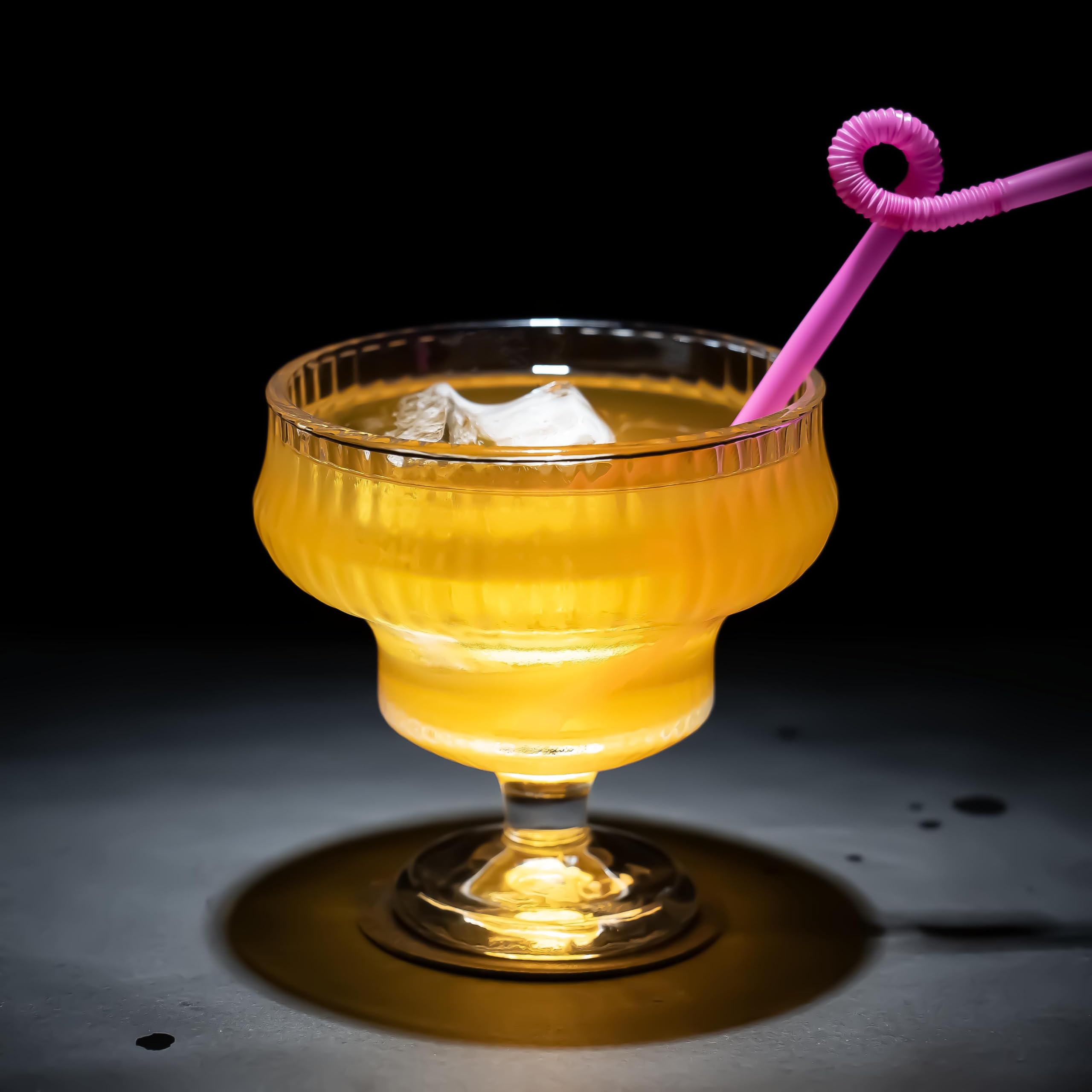 6 ciotole da dessert in vetro da 300 ml con cucchiai, ciotole per gelato con piedi in cristallo, per gelato, parfait, insalata e cocktail di gamberetti, eleganti bicchieri decorativi, snack, caramelle