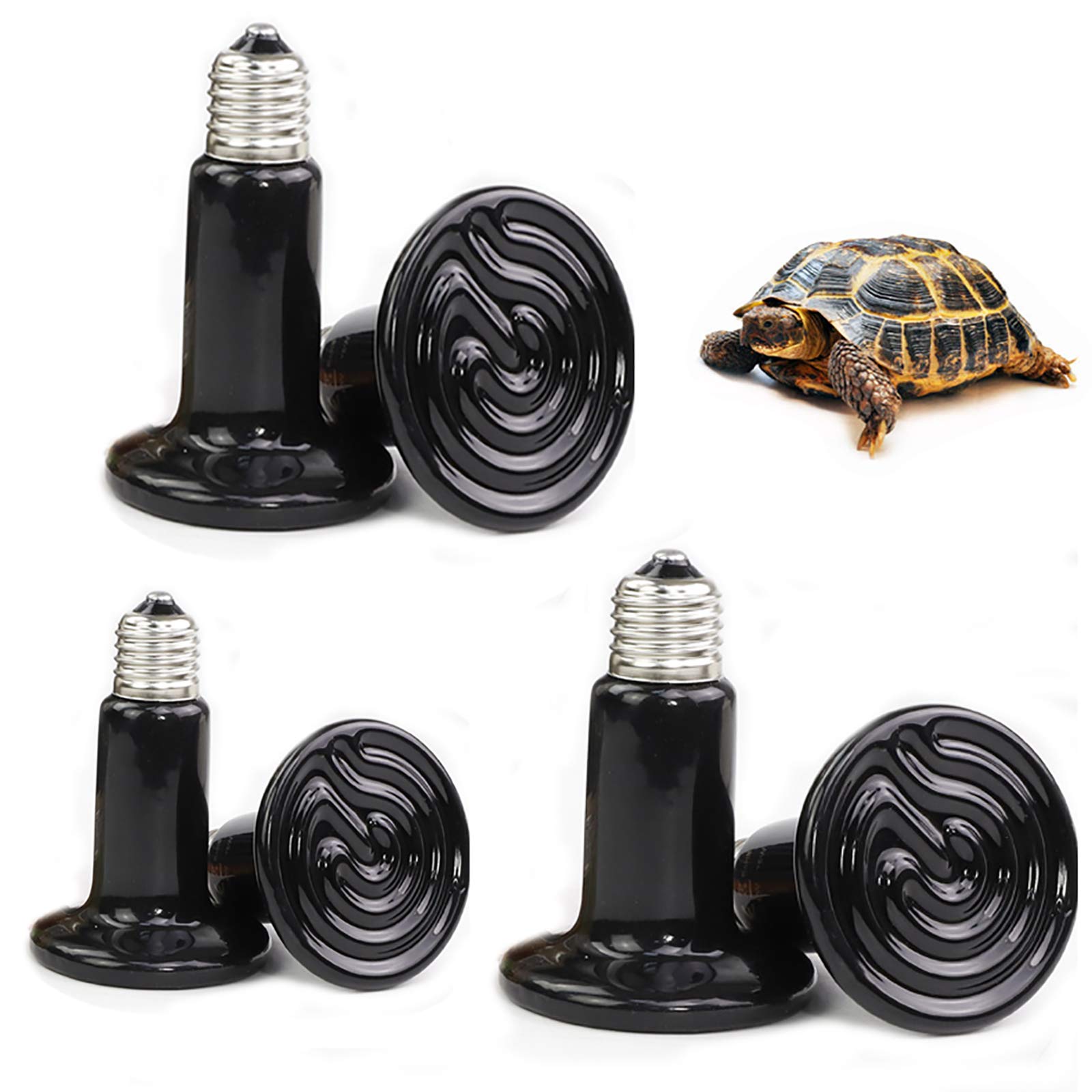 6 Żarówka grzewcza dla gadów, jaszczurki Terrarium Lampa ciepła Emiter ceramiczny Światło dzienne Basking Oświetlenie punktowe dla jaszczurek Żółw Wąż Kurczak Zwierzęta domowe,75W