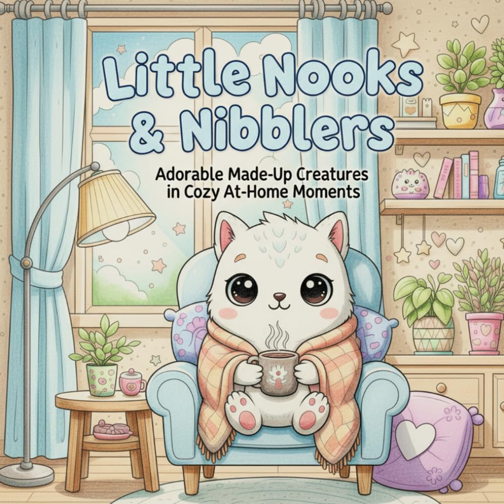 Little Nooks & Nibblers: Adorable Made-Up Creatures in Cozy At-Home Moments