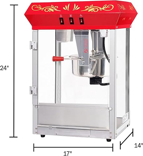 Miniatura 2 de Great Northern Popcorn - Máquina de palomitas de maíz para encimera, estilo antiguo, hervidor de 8 onzas, cajón de viejas sirvientas, bandeja de