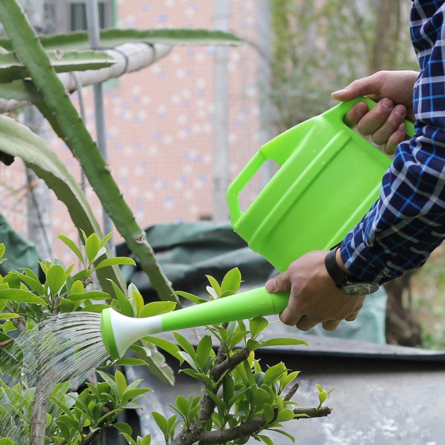 Gießkanne Gießkanne Für Pflanzen Im Freien Für Zimmerpflanze, Blume, Langer Auslauf Mit Abnehmbarem Sprinklerkopf Gießwerkzeug(Grün,3.5L)